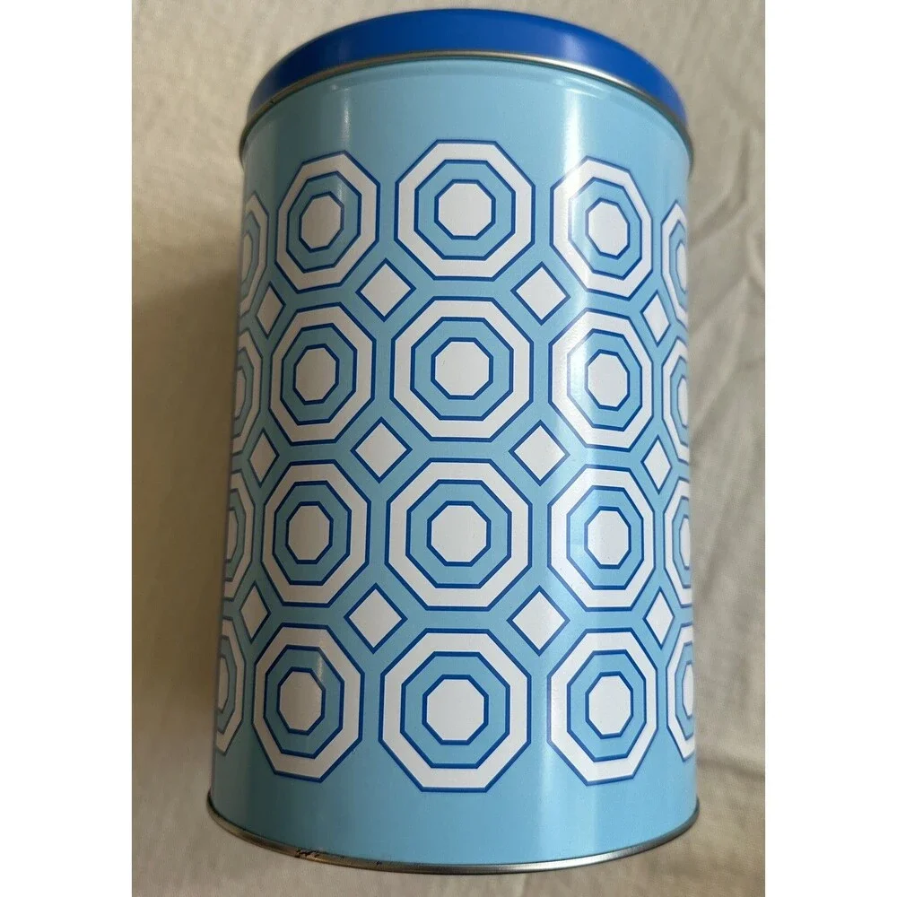 RARE Jonathan Adler Keurig Canister Tin Abstract Limited Edition 2020 Mod Blue